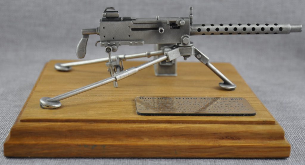 English pewter antiqued 1/6 guns Desk Ornament Browning 1919 machine